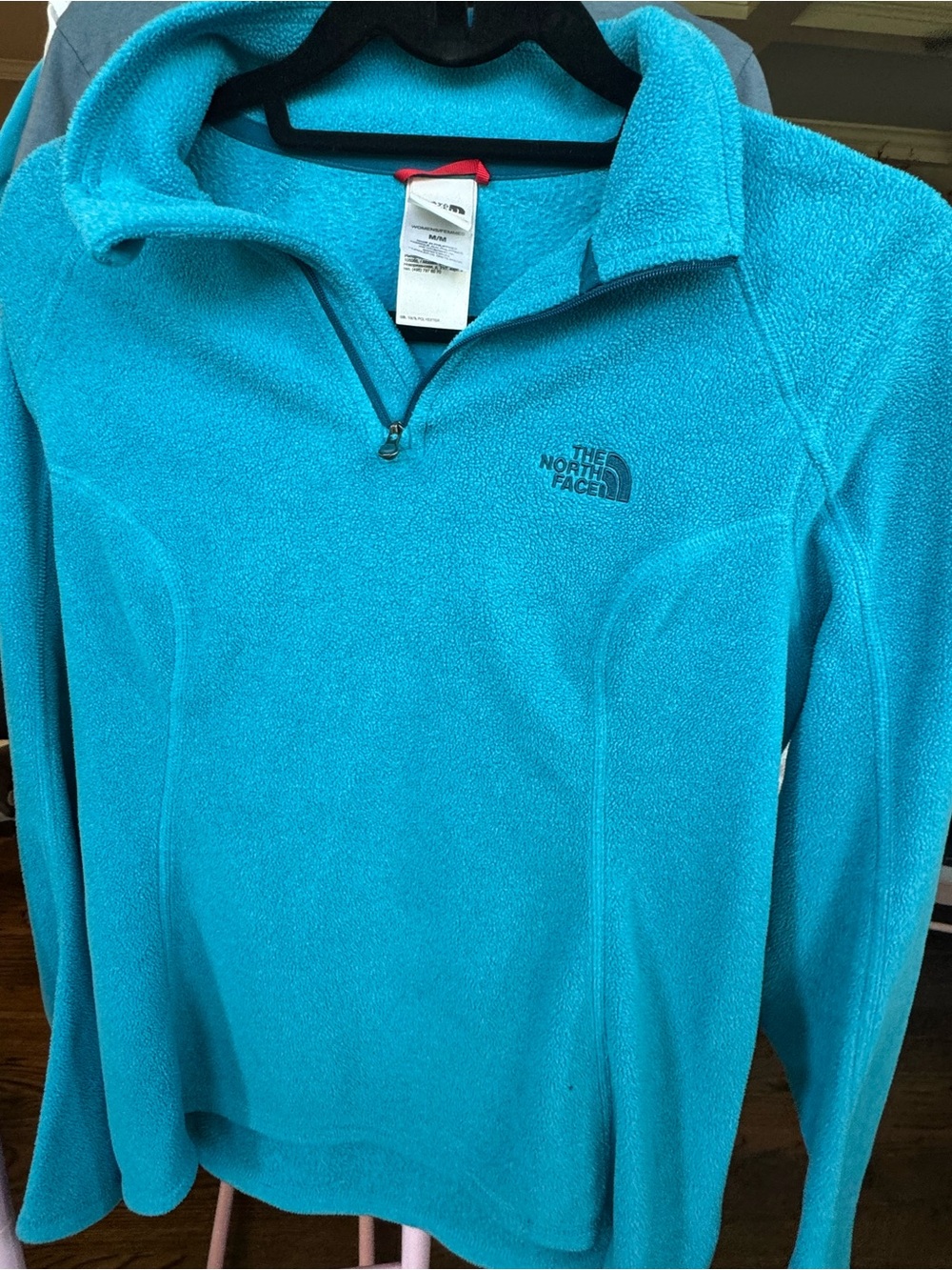 The North Face - Women's  Medium Bright Turquoise Quarter-Zip Fleece Pullove